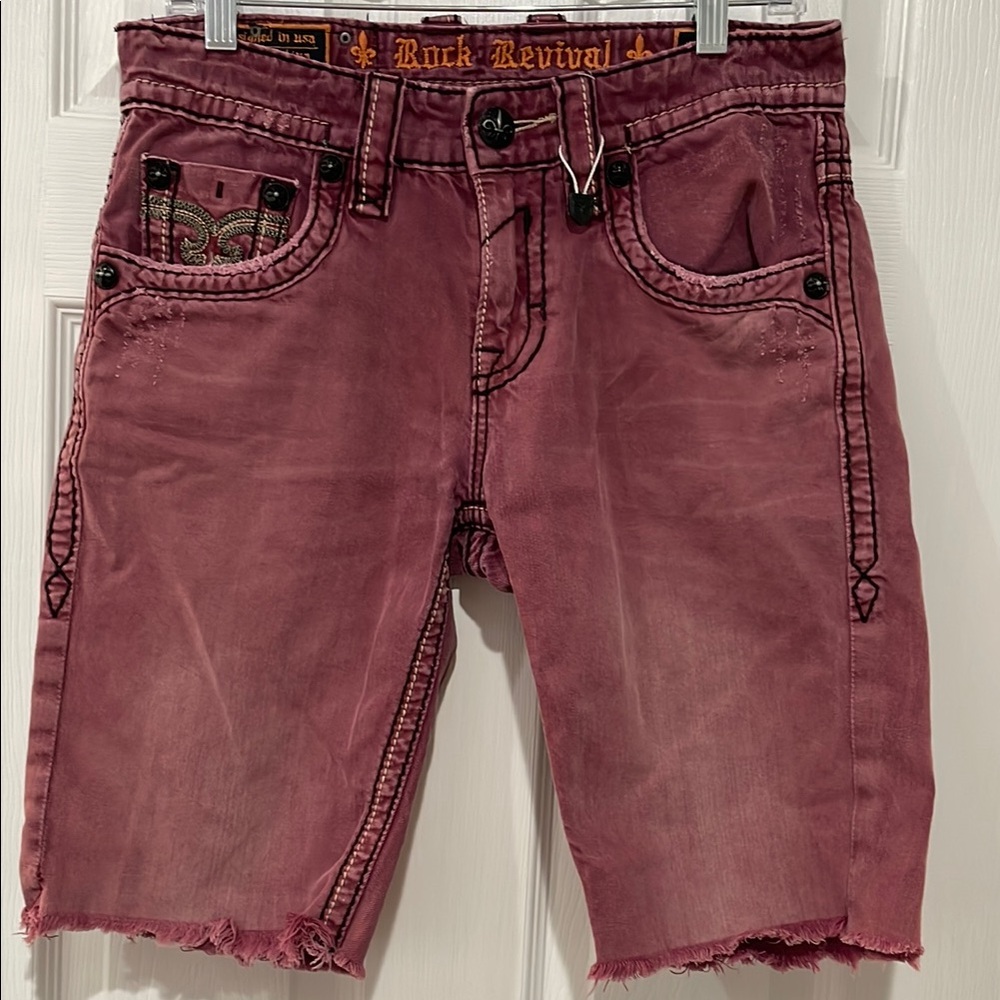 Rock Revival Faded Rose Denim Shorts